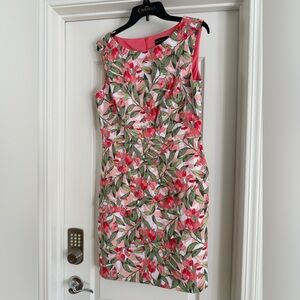 connected apparel Pink Floral Sleeveless Sheath Dress